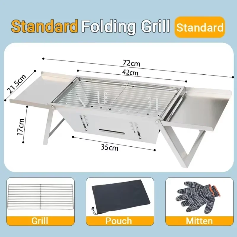 Stainless Steel Folding Barbecue Grill For Home And Outdoor Charcoal Kebabs… - Image 8