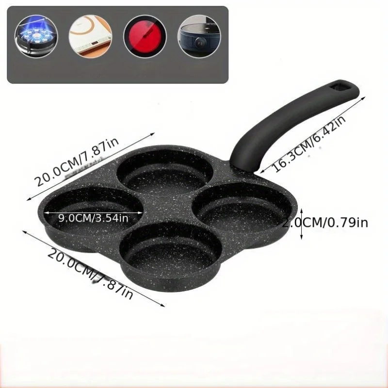Egg Frying Pan Nonstick Pancake Pans 4-Cups Cookware Pancake Pan Egg Pan Suitable… - Image 3