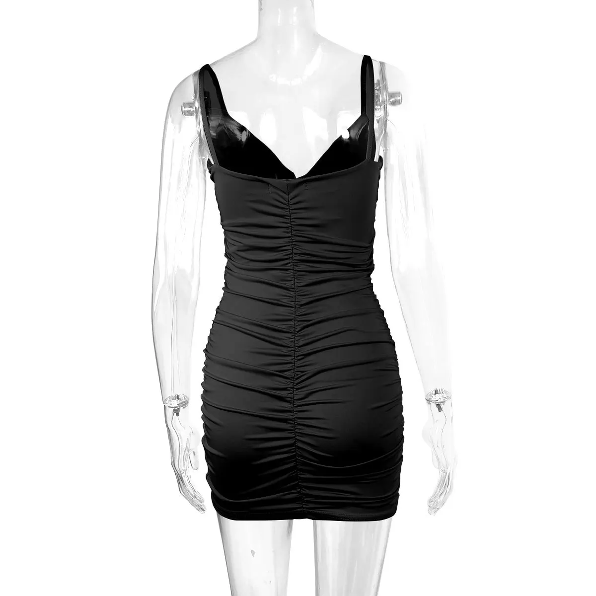 Summer New Slim Fit Bag Hip Short dress Spicy Girl Sexy V-neck Open Trench Fashion… - Image 37