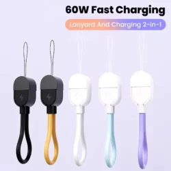 17CM Short Cable Keychain PD 60W Type C To C Cable Fast Charging Highspeed Data…