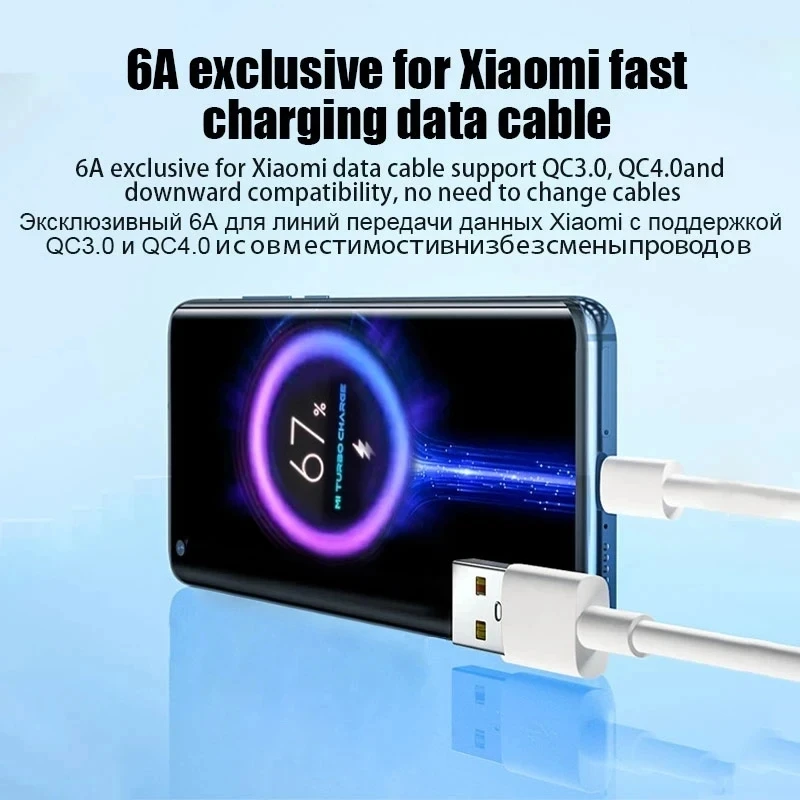 US Plug 6A 67W Ultra Fast Charger for Xiaomi 10T 11 12 Lite 13T Redmi Note 10 11T… - Image 5