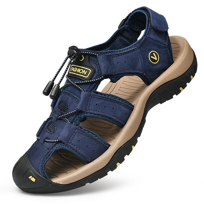 Summer Men Sandals Genuine Leather Mens Casual Shoes Outdoor Men Leather Sandals for Men Beach Shoes Roman Shoes Plus Size 38-48 - Image 10
