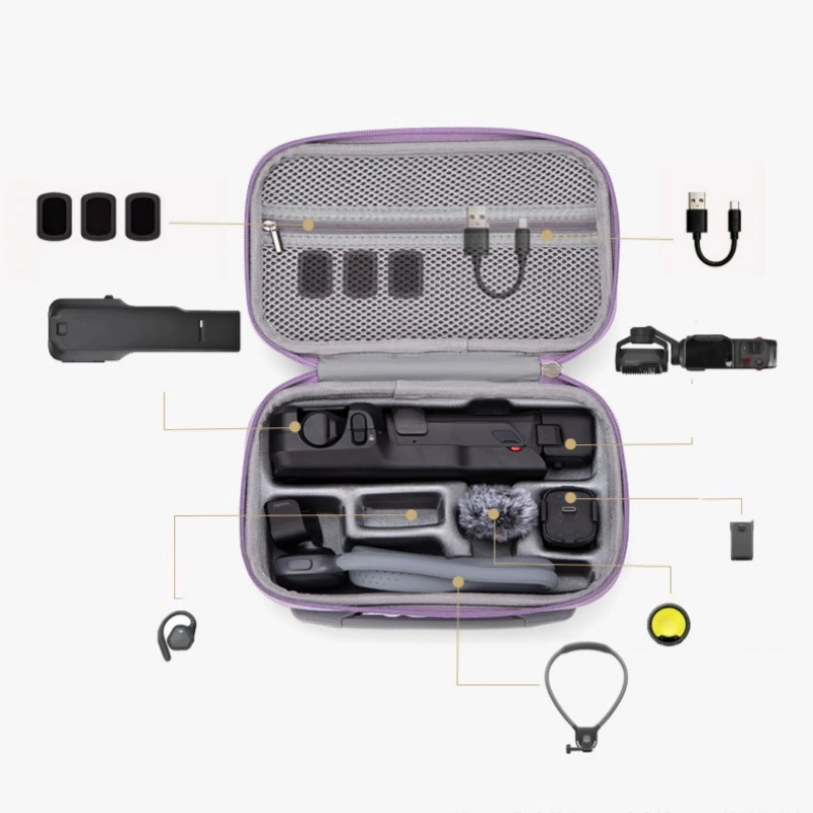Carrying Case for Insta360 Luna Ultra Creator Bundle Accessories, Waterproof Storage Bag Portable Organizer Travel Hard Case - Image 3