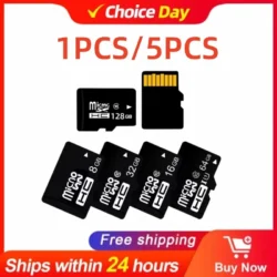1/5pcs 4/8/16/32/64/128GB Flash Memory Card Portable High Speed Micro TF Card
