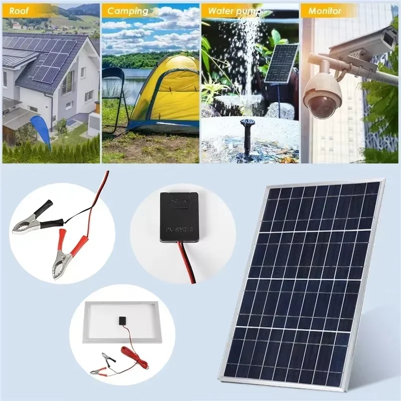 300W 12V Solar Panel Kit Complete Polycrystalline USB Power Portable Outdoor… - Image 2