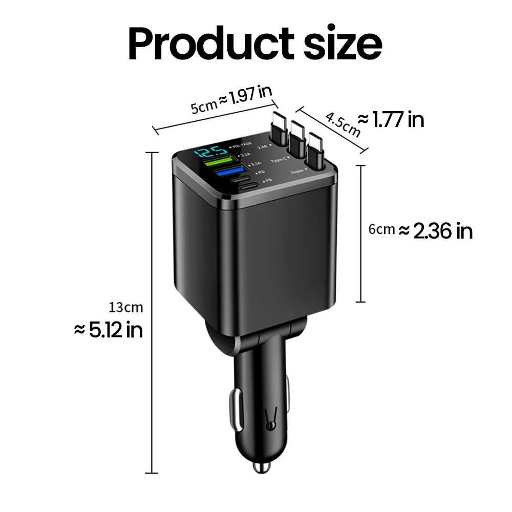 7 In 1 Quick Phone Charger 148W PD Type C Dual USB Phone Charger Digital Voltmeter… - Image 6