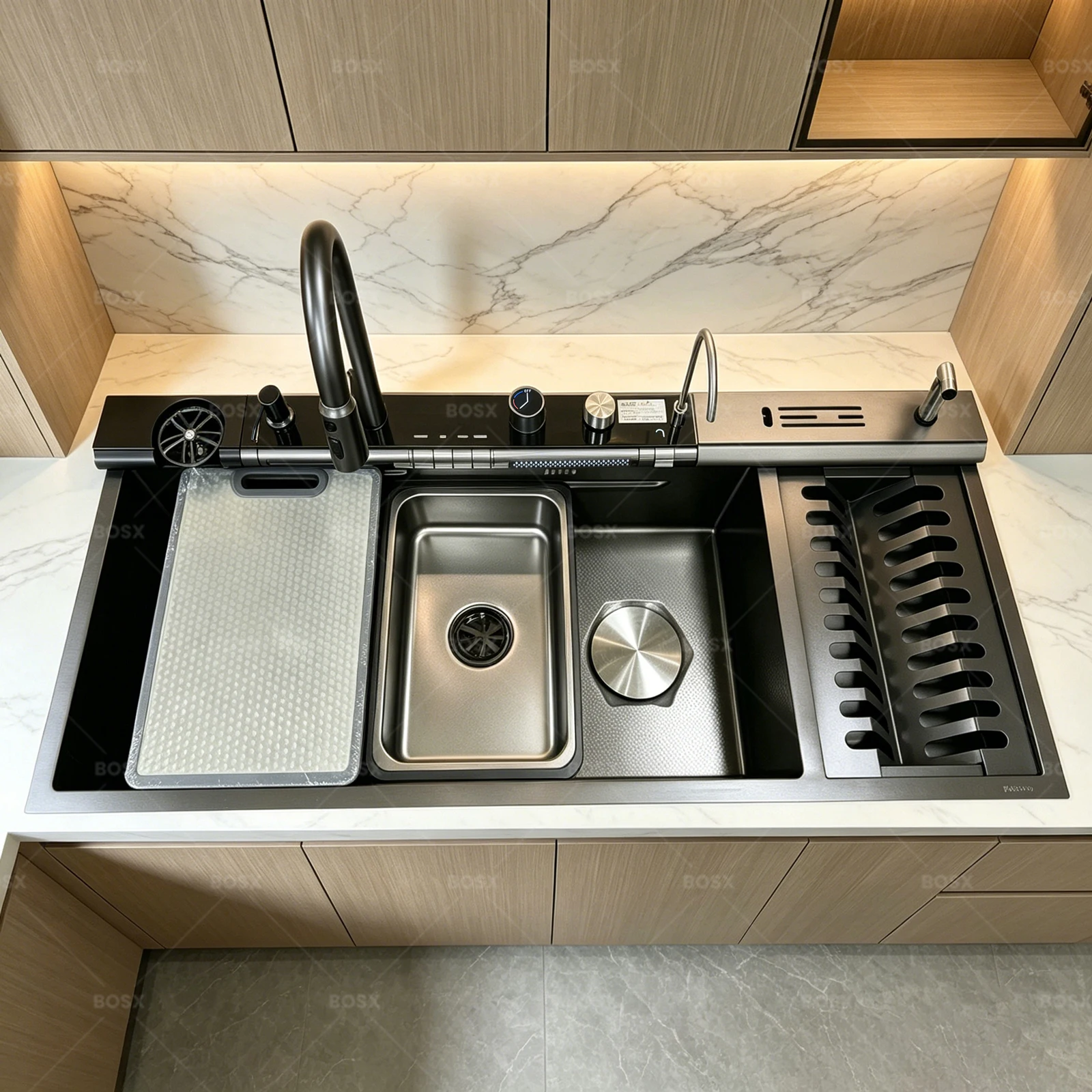 Multifunctional Sinks Stainless Steel Waterfall Kitchen Sink Includes 120 × 50… - Image 2
