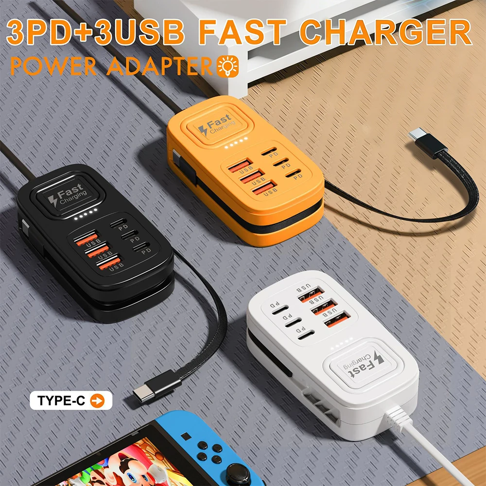6 Ports USB Fast Charger Power Strip Desktop Charging Station Fast Charging… - Image 19