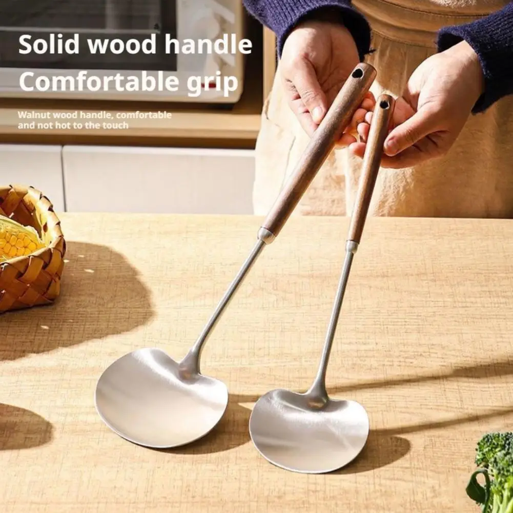 Stainless Steel Spatula Mushroom Shovel With Wooden Handle Cooking Spoon…