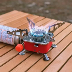 Outdoor Mini Square Portable Folding Gas Stove Ultra-Light Camping Cassette Cooker…