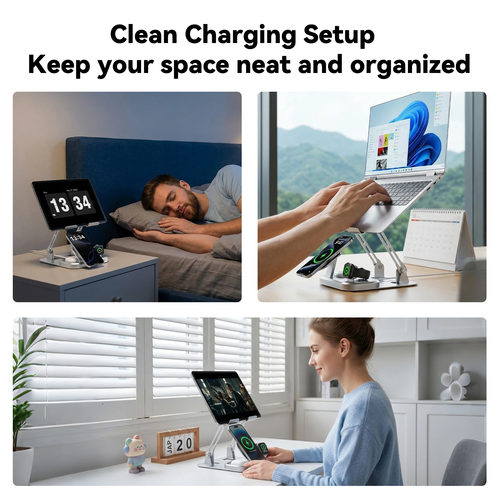 Foldable Magnetic Wireless Charger Stand Type-C 30W Fast Charging Station Phone… - Image 6