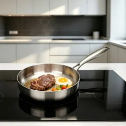 Uncoated 316 Stainless Steel Wok Pan, Non‑Toxic Steak Frying Cookware Compatible…