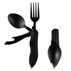 Outdoor Camping Utensils Portable Stainless Steel Foldable Spoon Fork Knife Bottle…