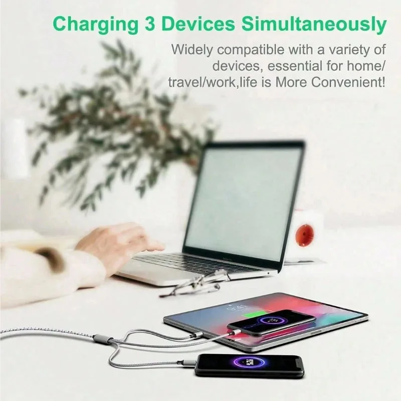 3-In-1 Braided Nylon Data Cable, 120cm/1.2m Long, Supports USB To Type-C, IP And… - Image 14