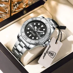 POEDAGAR Top Luxury Male Watch Waterproof Luminous Date Men Watch Stainless Steel Male Clock Sport Fashion Men's Quartz Watches