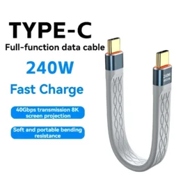 USB4 Short USB-C to USB-C Cable 40Gbps Data Transfer PD 240W Fast Charging 8K 60Hz…