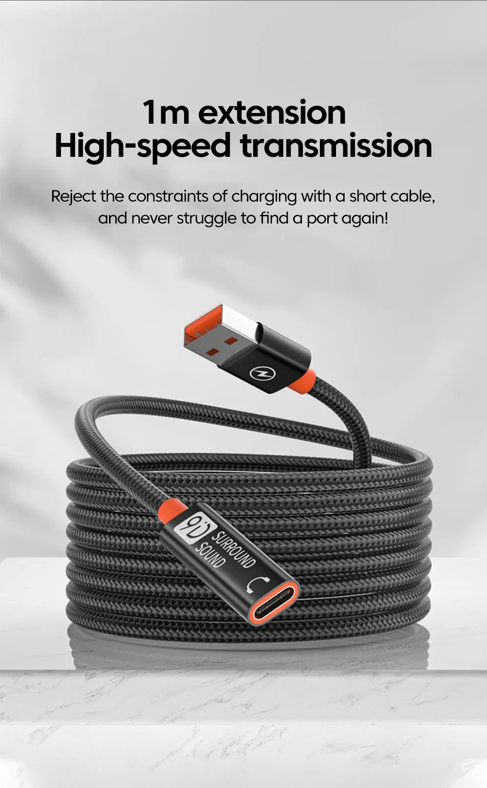 USB To Type C 2.0 Extension Cable Fast Charging Data Transfer USB C Headphone USB… - Image 12