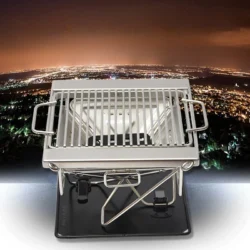 Outdoor Stainless Steel Portable Firewood Stove Camping Foldable Barbecue Grill…