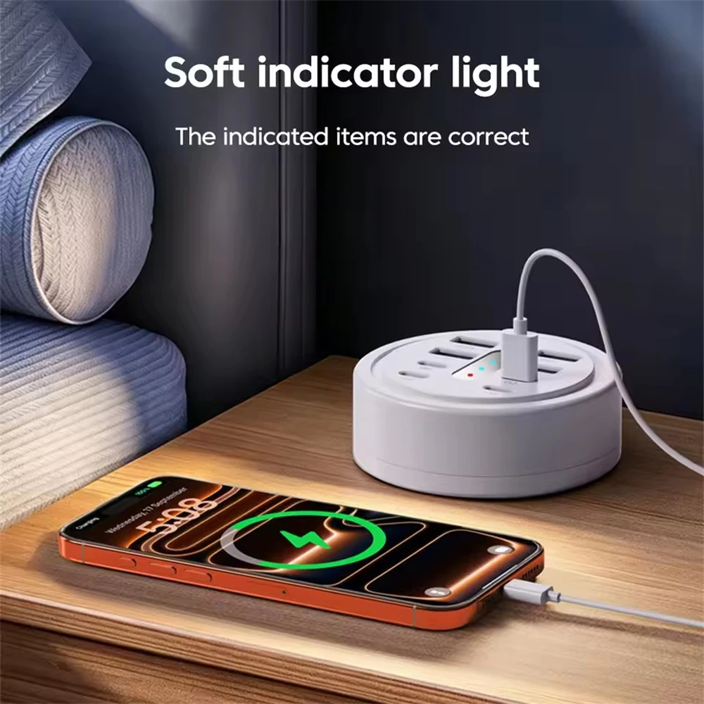 66W Multi Port USB Charging Station 4 QC Fast Charge USB-A 4 Type-C Ports Desktop… - Image 4