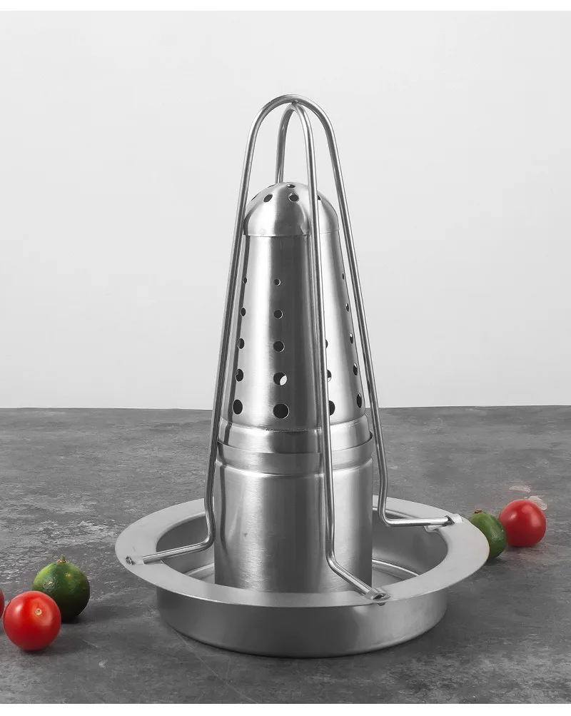 Stainlness Steel Roasting Grill Stand Chicken Roaster Rack Kitchen Outdoor BBQ… - Image 16