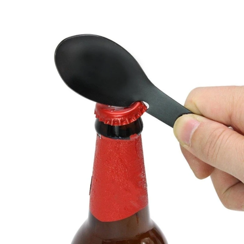 5-in-1 Multifunctional Utensils Cutlery Stainless Steel Camping Fork Knife Spoon… - Image 3
