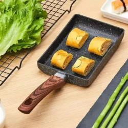 Pot Square Frying Pan Flat Bottom Mini Egg Cooker Non-stick Fried Cooking Griddle…