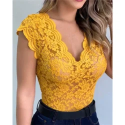 Women Tops Summer Sexy Lace Crochet Cardigan Casual Solid Color Trend Lace Hollow…