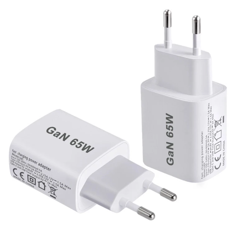 UK/AU/EU/US USB C Charger 65W PD 3.0 GaN Charger Type C Power Charger With 2-Port… - Image 2