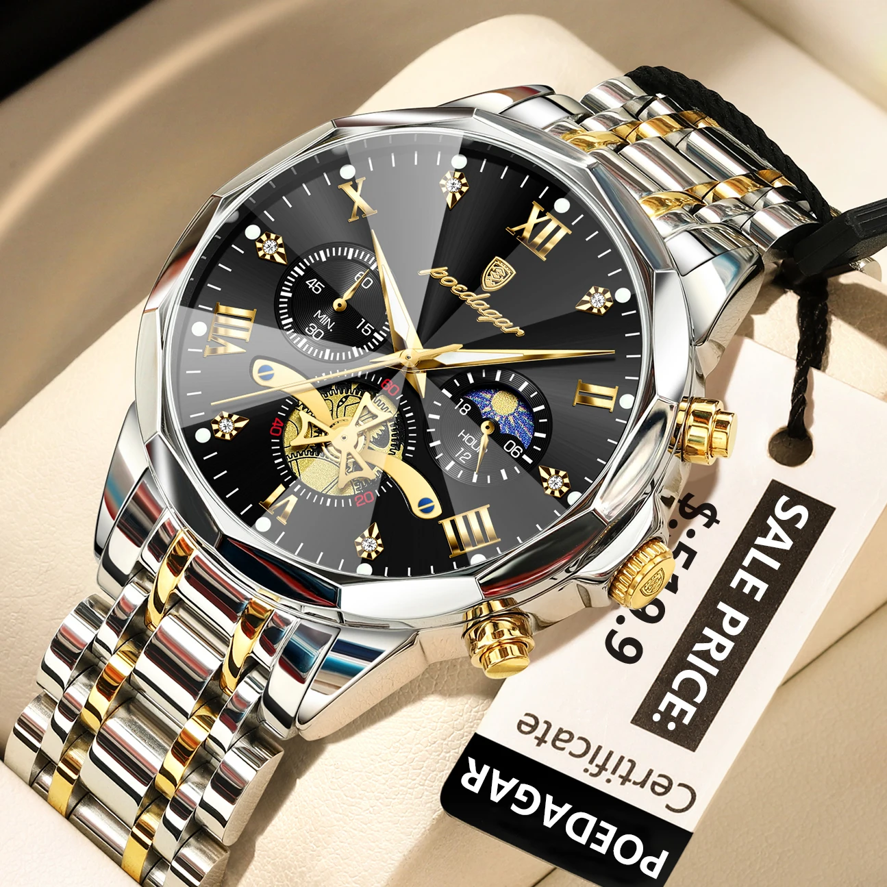 POEDAGAR Luxury Men Watch Top Original Waterproof Luminous Chronograph Man Wristwatch Stainless Steel Quartz Men's Watches Reloj - Image 18