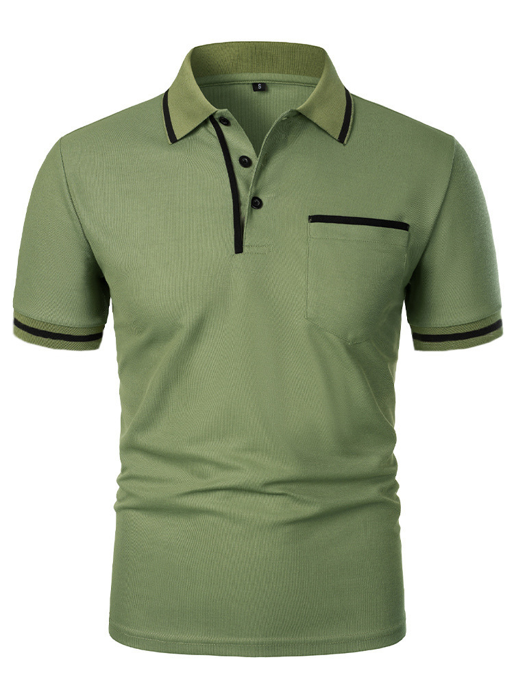 Men's Casual Square Collar Double Buckle Printed Short Sleeve - Image 9