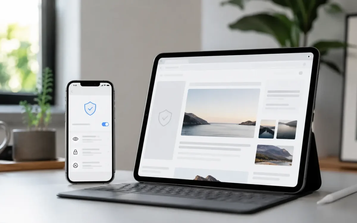 iPhone and iPad showing generic browser privacy and ad-blocking controls
