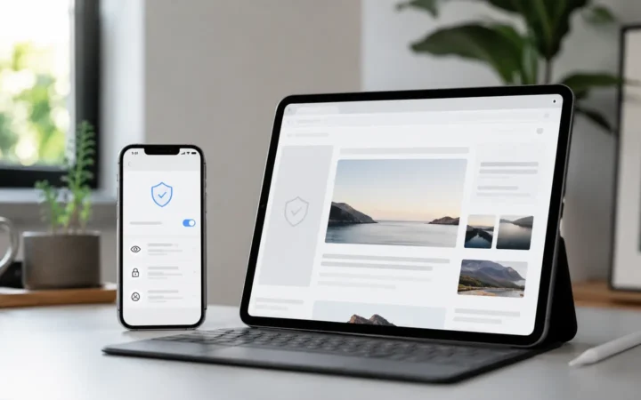 iPhone and iPad showing generic browser privacy and ad-blocking controls
