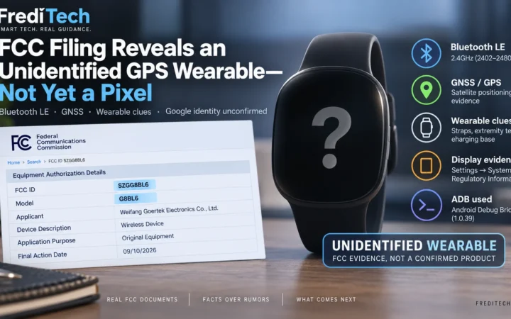 FCC filing for Goertek G8BL6 with an unidentified wearable silhouette
