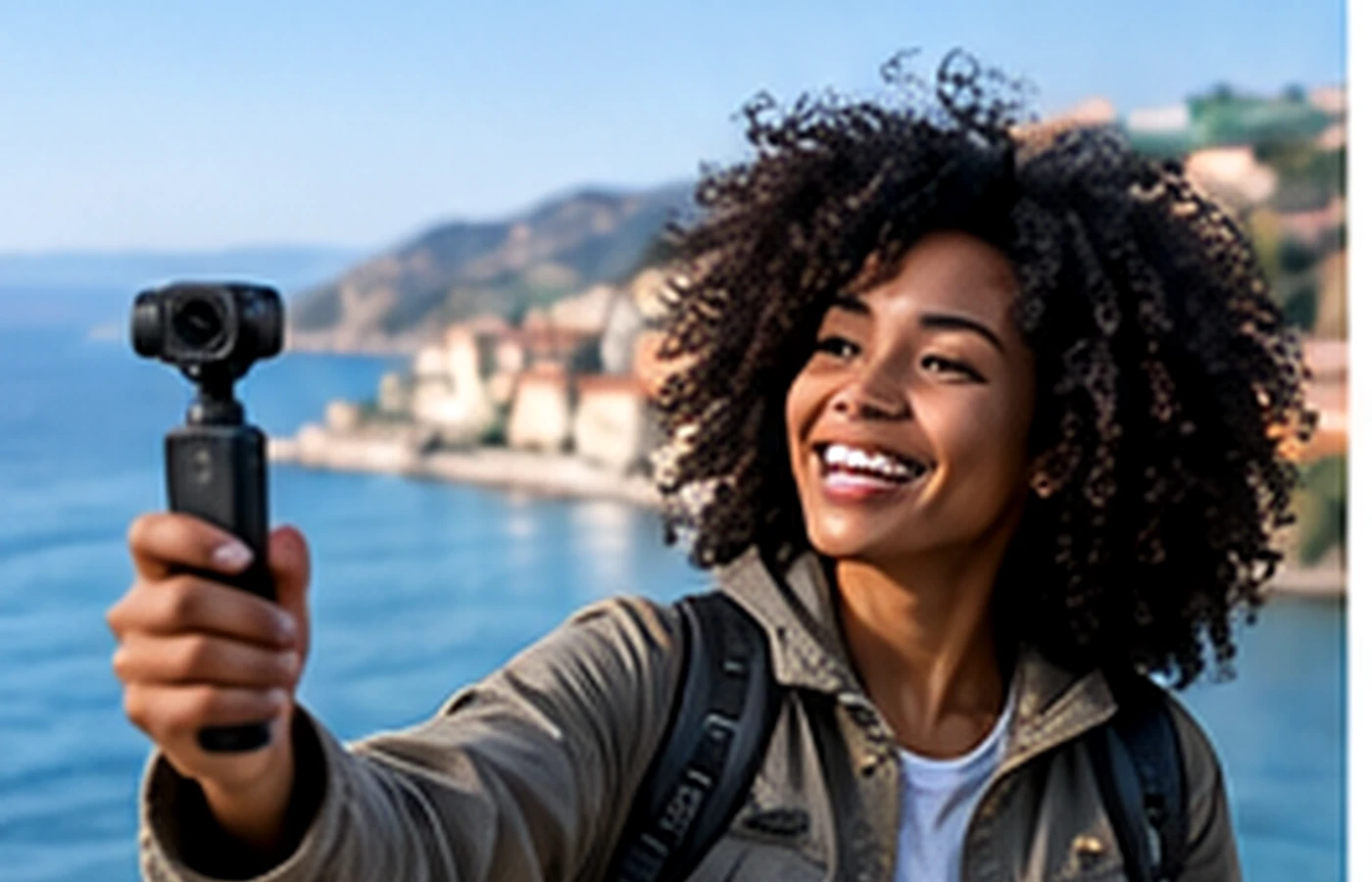 Insta360 Luna Pro being used to record detailed outdoor video