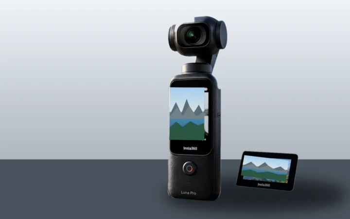 Insta360 Luna Pro gimbal camera with detachable OLED screen