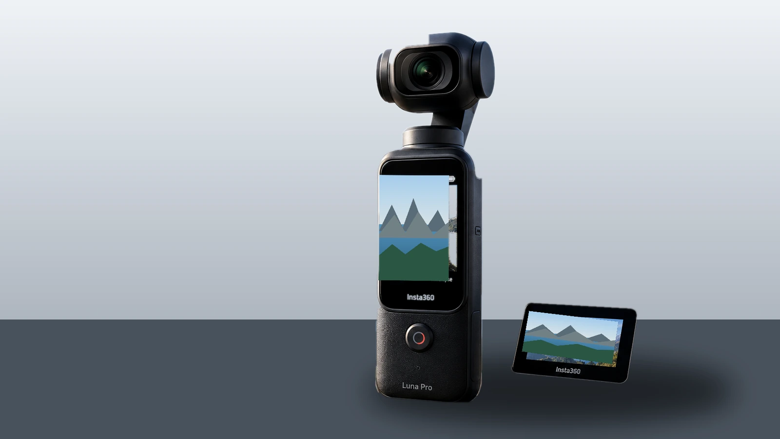 Insta360 Luna Pro gimbal camera with detachable OLED screen