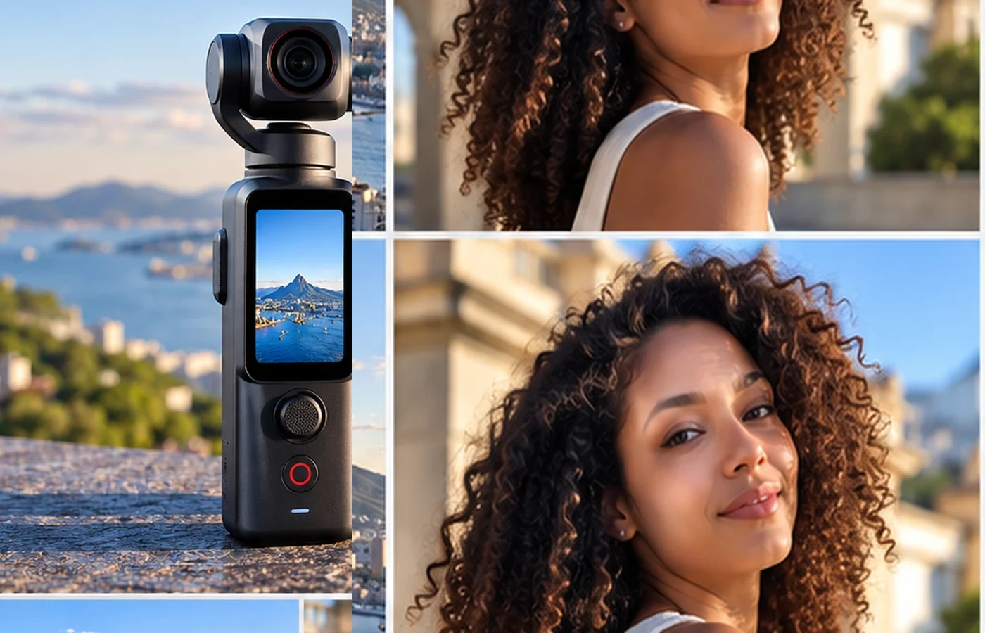 Comparison of wide 20mm and telephoto 60mm portrait framing on the Insta360 Luna series